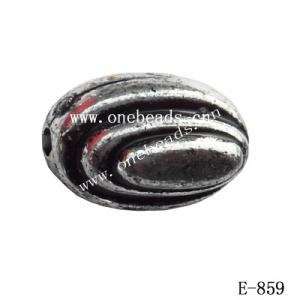 Antique Silver Acrylic Beads Oval 12x7mm Hole:1mm Sold by Bag