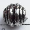 Antique Silver Acrylic Beads Drum 10x12mm Hole:5mm Sold by Bag