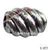 Antique Silver Acrylic Beads Fluted Oval 10x14mm Hole:3.5mm Sold by Bag