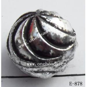 Antique Silver Acrylic Beads Round 12mm Hole:1mm Sold by Bag