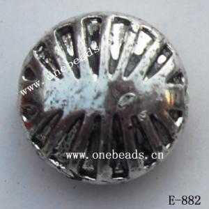 Antique Silver Acrylic Beads Flat Round 13x6mm Hole:1mm Sold by Bag