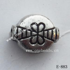 Antique Silver Acrylic Beads 10x8x5mm Hole:1.5mm Sold by Bag