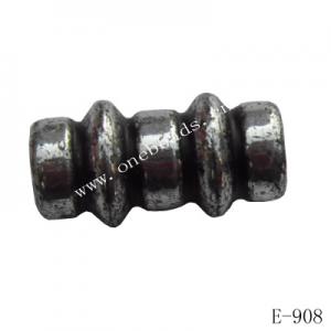 Antique Silver Acrylic Beads Tube 7x15mm Hole:1.5mm Sold by Bag