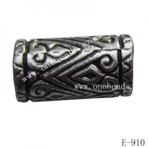 Antique Silver Acrylic Beads Tube 17x9mm Hole:3.5mm Sold by Bag