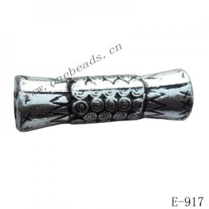 Antique Silver Acrylic Beads Tube 35x10mm Hole:4.5mm Sold by Bag