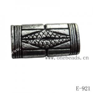 Antique Silver Acrylic Beads Tube 27x14mm Hole:3mm Sold by Bag