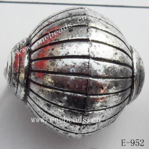 Antique Silver Acrylic Beads 19x20mm Hole:1.5mm Sold by Bag
