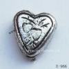 Antique Silver Acrylic Beads Heart 8x8mm Hole:1mm Sold by Bag