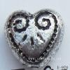 Antique Silver Acrylic Beads Heart 12x12mm Hole:1mm Sold by Bag