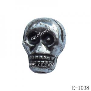 Antique Silver Acrylic Beads Skeleton 7x9x6mm Hole:1mm Sold by Bag