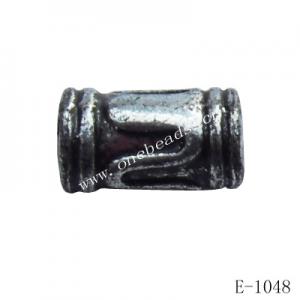 Antique Silver Acrylic Beads Tube 10x6mm Hole:1mm Sold by Bag