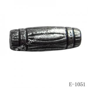 Antique Silver Acrylic Beads Tube 18x6mm Hole:1mm Sold by Bag