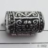 Antique Silver Acrylic Beads Column 17x10mm Hole:2mm Sold by Bag