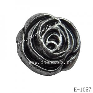 Antique Silver Acrylic Beads Flower 16x8mm Hole:1.5mm Sold by Bag