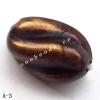 Antique Copper Acrylic Beads Fluted Oval 6x10mm Hole:1mm Sold by Bag