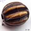 Antique Copper Acrylic Beads Fluted Oval 14x12mm Hole:3.5mm Sold by Bag