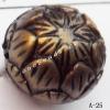 Antique Copper Acrylic Beads Flat Round 14mm Hole:2mm Sold by Bag