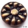 Antique Copper Acrylic Beads Coin 16x16x5mm Hole:5mm Sold by Bag