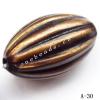 Antique Copper Acrylic Beads Fluted Horse eye 22x13mm Hole:2mm Sold by Bag