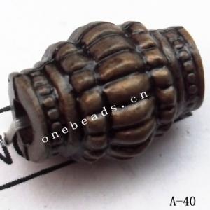 Antique Copper Acrylic Beads Tube 15x11mm Hole:3.5mm Sold by Bag