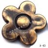 Antique Copper Acrylic Beads Flower 23x23x5mm Hole:1.5mm Sold by Bag