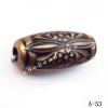 Antique Copper Acrylic Beads Tube 25x11mm Hole:4mm Sold by Bag