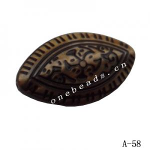 Antique Copper Acrylic Beads Horse eye 28x16mm Hole:2mm Sold by Bag