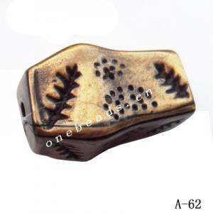 Antique Copper Acrylic Beads Tube 22x13mm Hole:2mm Sold by Bag