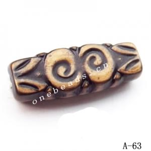 Antique Copper Acrylic Beads Tube 30x11mm Hole:2mm Sold by Bag