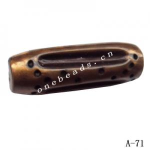 Antique Copper Acrylic Beads Tube 37x11mm Hole:2.5mm Sold by Bag