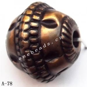 Antique Copper Acrylic Beads 17x20mm Hole:3.5mm Sold by Bag