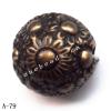 Antique Copper Acrylic Beads Round 19x19mm Hole:3mm Sold by Bag