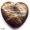 Antique Copper Acrylic Beads Heart 33x33mm Hole:2mm Sold by Bag