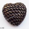 Antique Copper Acrylic Beads Heart 25x24mm Hole:2mm Sold by Bag