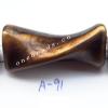 Antique Copper Acrylic Beads Twiet Tube 34x17mm Hole:2mm Sold by Bag
