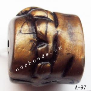 Antique Copper Acrylic Beads Tube 15x16mm Hole:3mm Sold by Bag