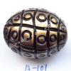 Antique Copper Acrylic Beads Oval 25x20mm Hole:3.5mm Sold by Bag