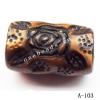 Antique Copper Acrylic Beads Tube 21x14mm Hole:2.5mm Sold by Bag