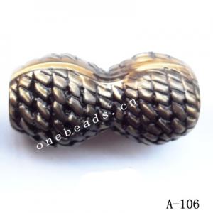 Antique Copper Acrylic Beads Peanut 35x19mm Hole:2.5mm Sold by Bag