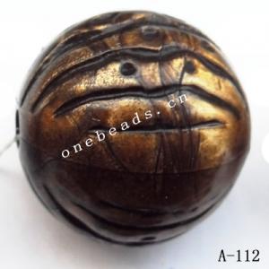 Antique Copper Acrylic Beads Round 25mm Hole:3.5mm Sold by Bag