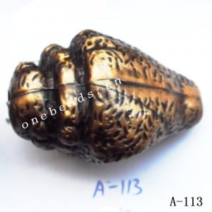 Antique Copper Acrylic Beads 40x27mm Hole:3mm Sold by Bag