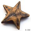 Antique Copper Acrylic Beads Star 25x6mm Hole:1.5mm Sold by Bag