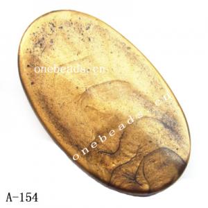 Antique Copper Acrylic Beads Flat Oval 30x50mm Hole:3mm Sold by Bag