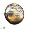 Antique Copper Acrylic Beads Flat Oval 32x29mm Hole:2.5mm Sold by Bag