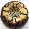 Antique Copper Acrylic Beads Flat Round 32x12mm Hole:4mm Sold by Bag