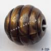 Antique Copper Acrylic Beads Fluted Round 14x14mm Hole:3mm Sold by Bag