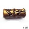 Antique Copper Acrylic Beads Tube 11x26mm Hole:5mm Sold by Bag
