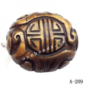 Antique Copper Acrylic Beads Oval 21x18mm Hole:3mm Sold by Bag