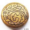 Antique Copper Acrylic Beads Flat Round 25x25x8mm Hole:1.5mm Sold by Bag