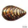 Antique Copper Acrylic Beads Fluted Oval 26x17mm Hole:2mm Sold by Bag